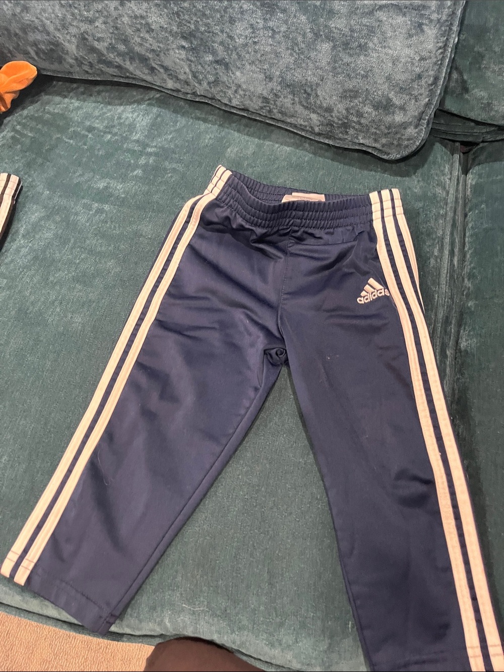 adidas Navy Sweatpants with Light Pink Side Stripes